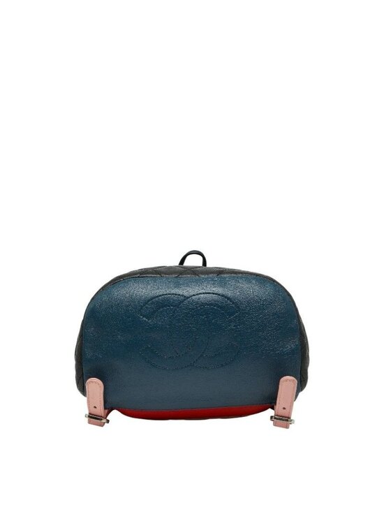 Chanel Quilted Chain Backpack Black Multicolor Lambskin main image 10